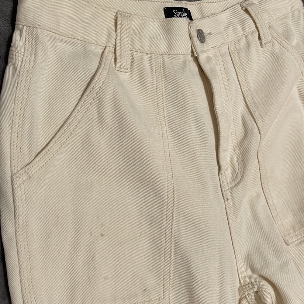 Cream Ripped Baggy Jeans - Picture 7 of 7